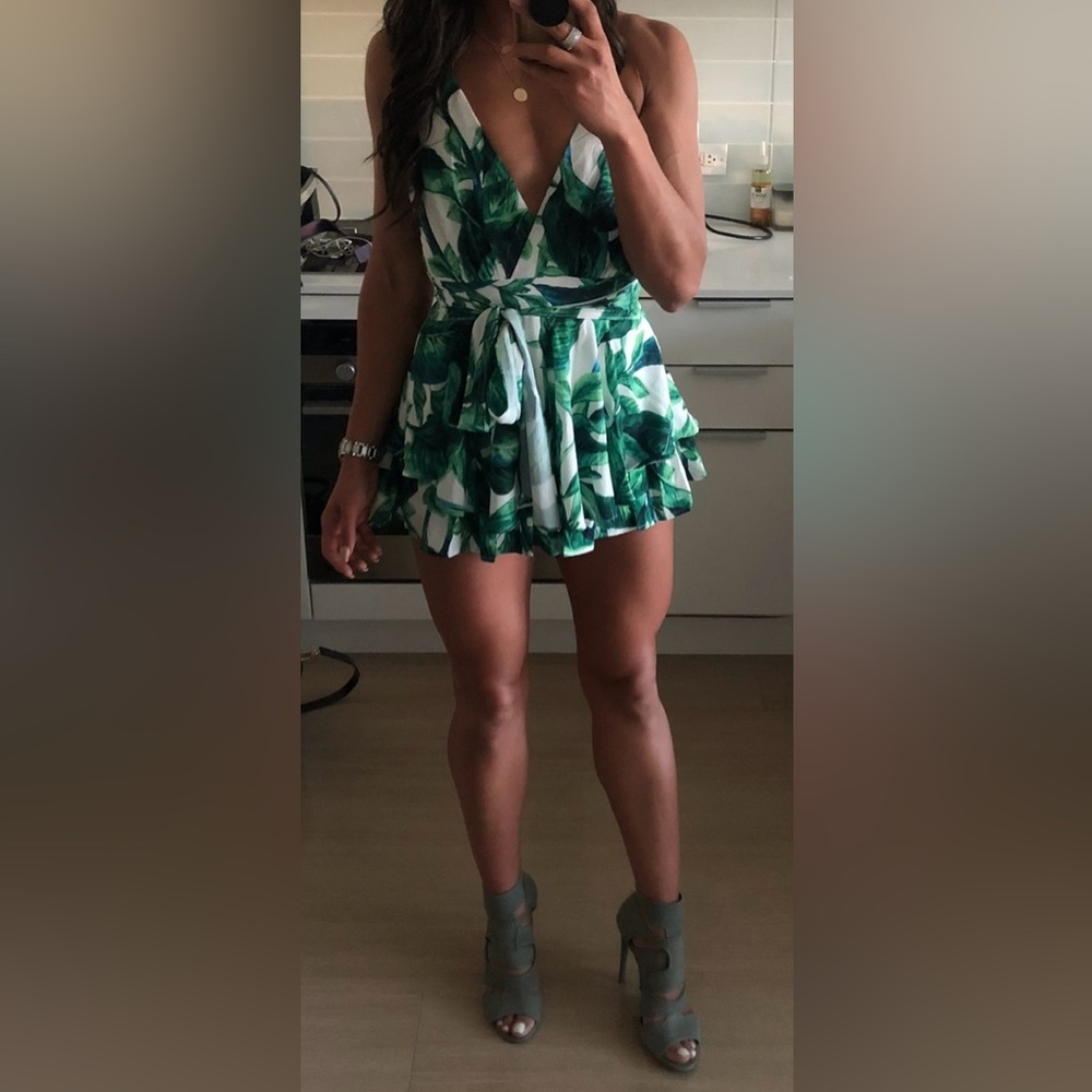 Open back floral romper